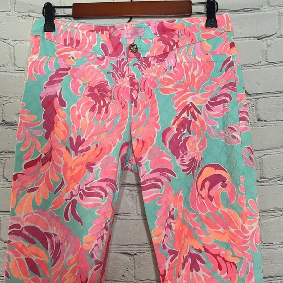 Lilly Pulitzer Straight Leg Pants Size 6 Excellent Condition - Picture 3 of 10